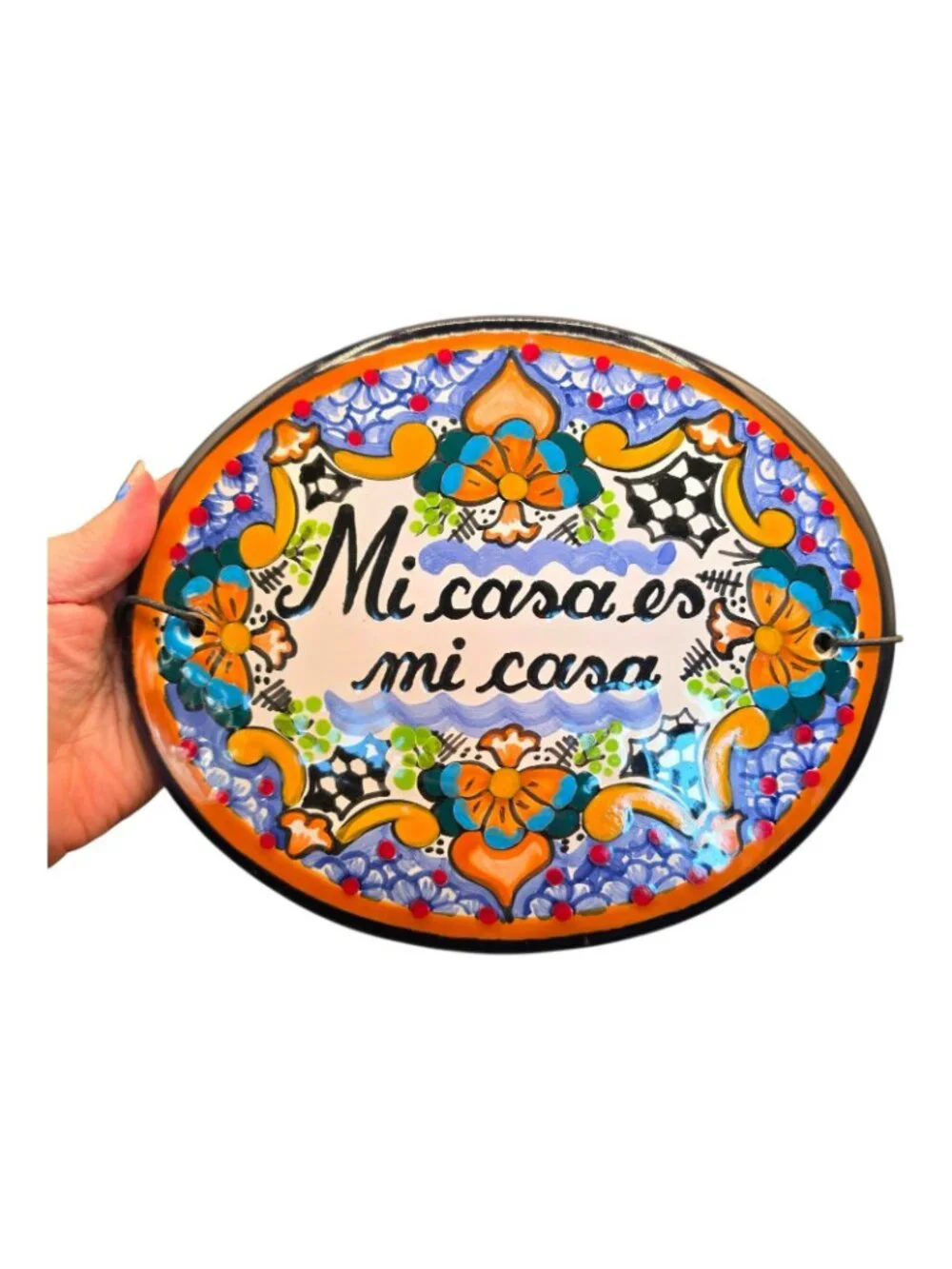 Hand-Painted Talavera Ceramic Wall Plaque 